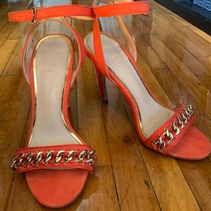 OFFICE London Orange Suede Strappy Heels